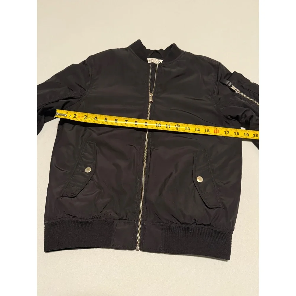 HM Kids Black Bomber Jacket Full Zip Utility Flight Jacket Size 11-12Y